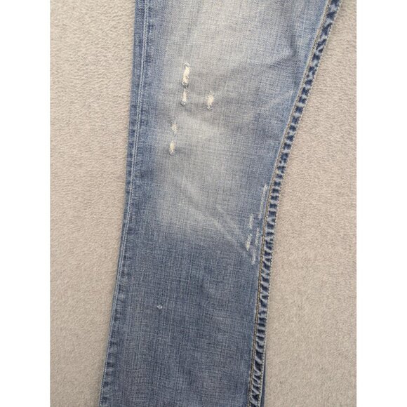 BKE Culture Jeans Womens 30x33.5 Distressed Bootcut Contrast Stitching Pockets - Picture 4 of 16